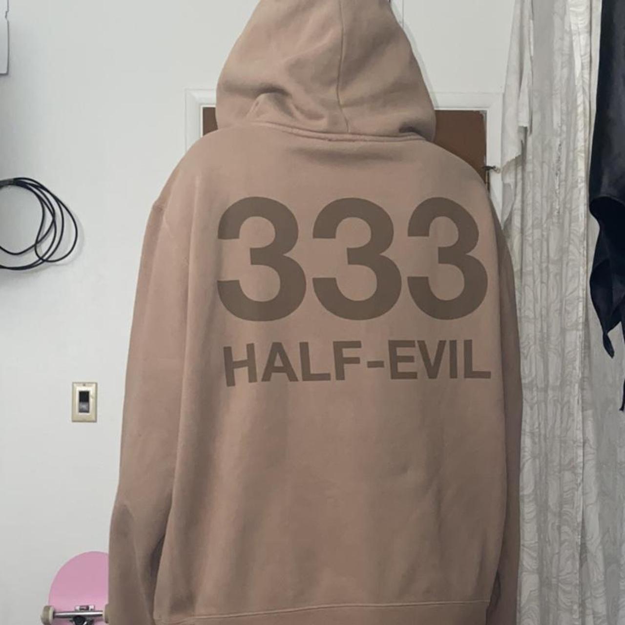 Half Evil 333 mocha brown tonal hoodie from their 4... Depop