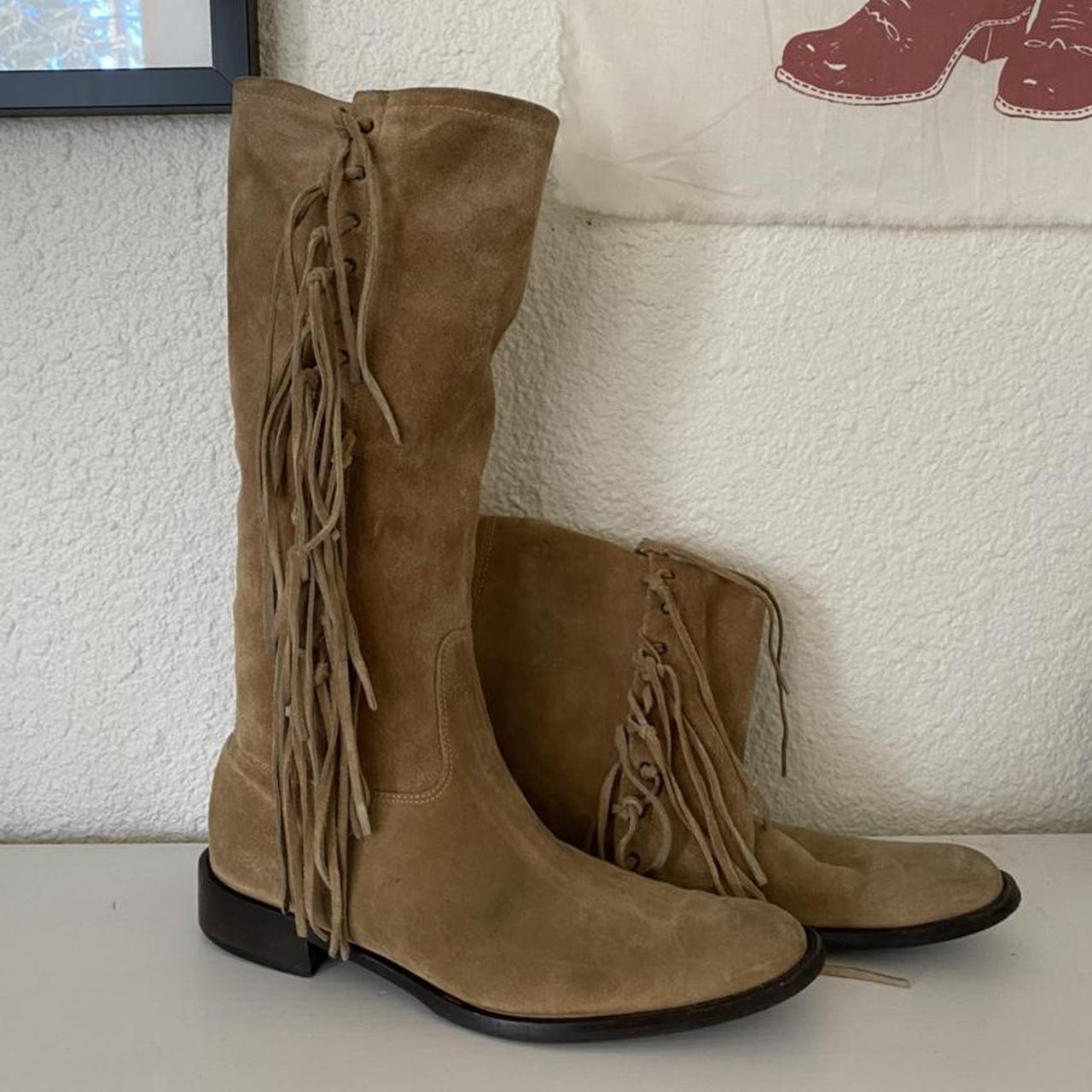 Coach fringe boot best sale