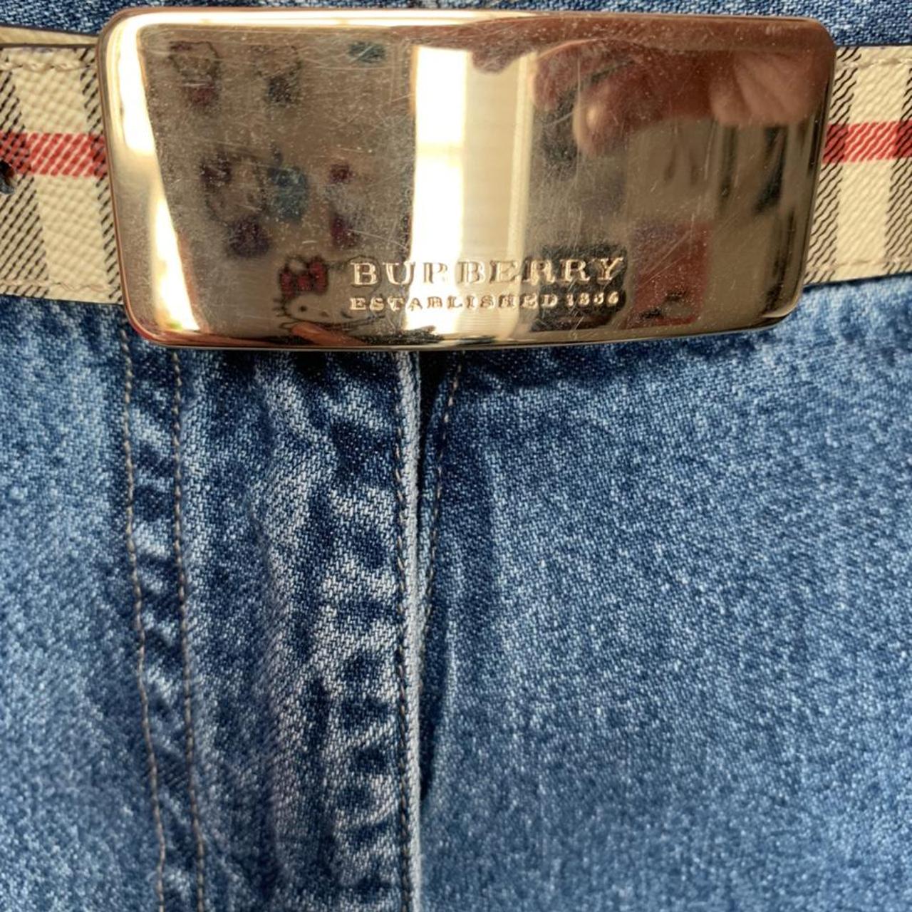 authentic burberry gold belt retail $489 selling for - Depop