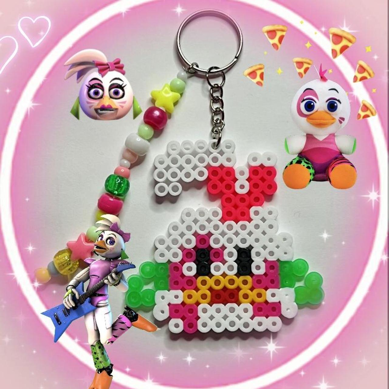 Glamrock Chica Perler bead + Kandi keychain These... - Depop