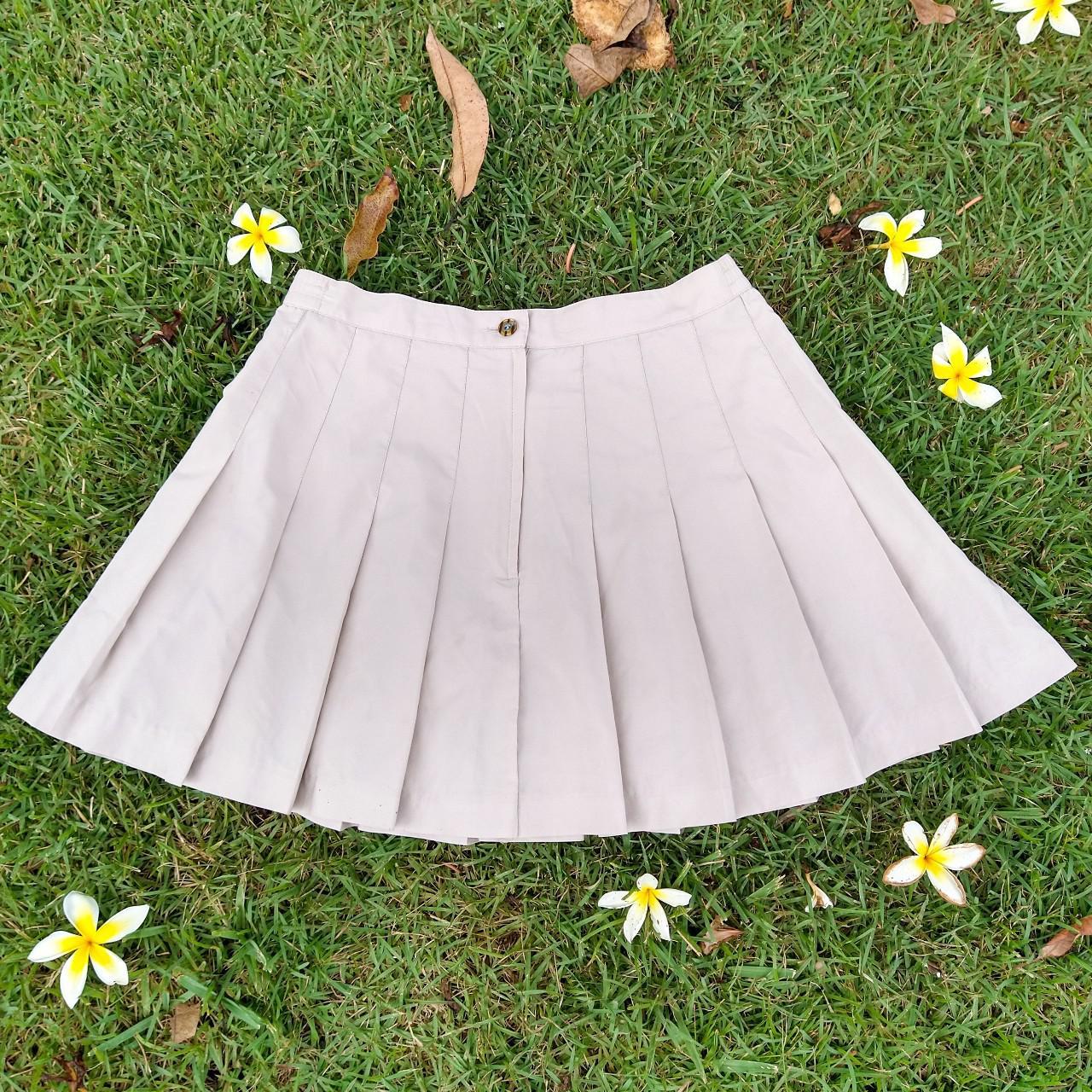 Women's Cream and Tan Skirt (2)