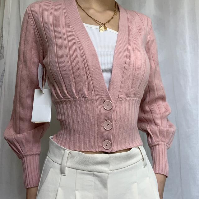 aritzia pink cardigan