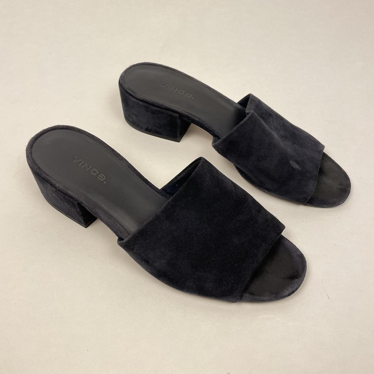 Vince suede mules ⭐️ navy blue ⭐️ marked as a size 8.5... - Depop