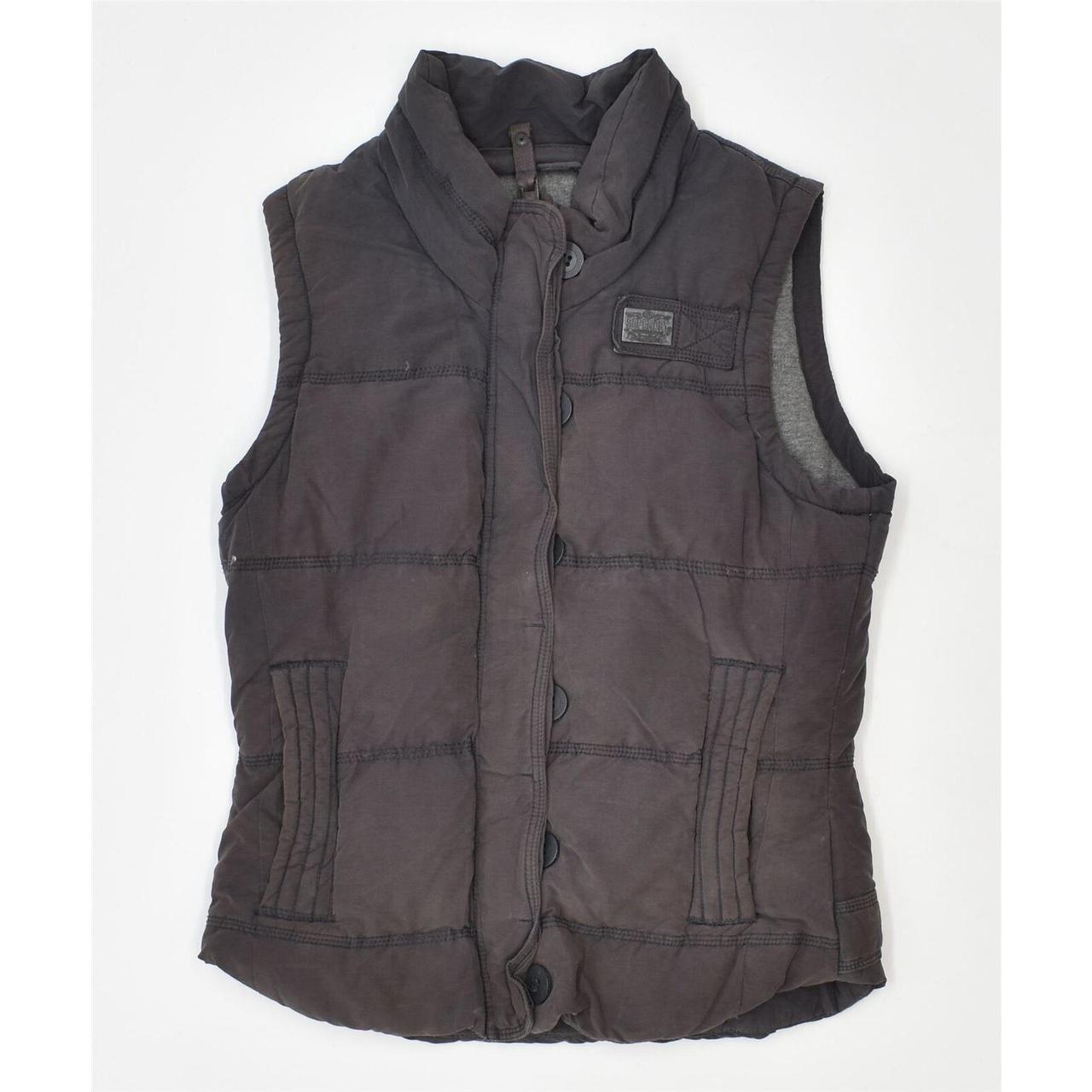 SUPERDRY Womens Padded Gilet Medium Grey... Depop