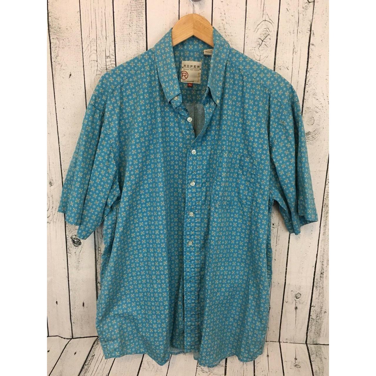 Roper Short Sleeve All Over Print Button Front Shirt... - Depop