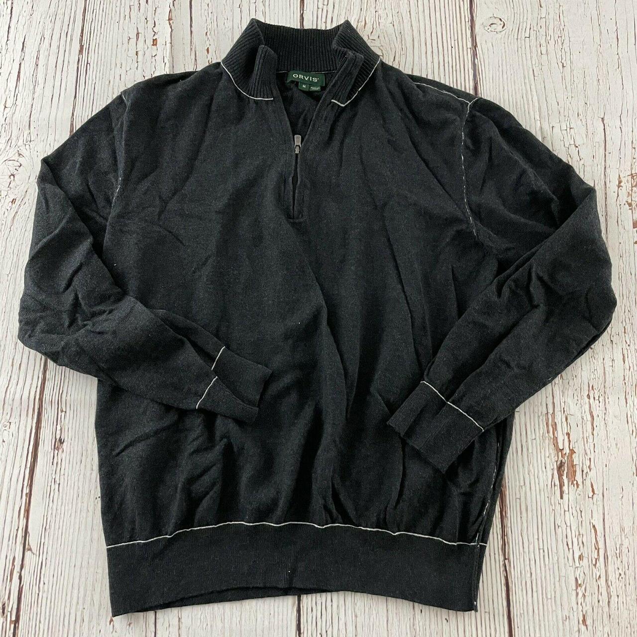Orvis Men's 1/4 Zip Light Pullover Sweater Gray... - Depop