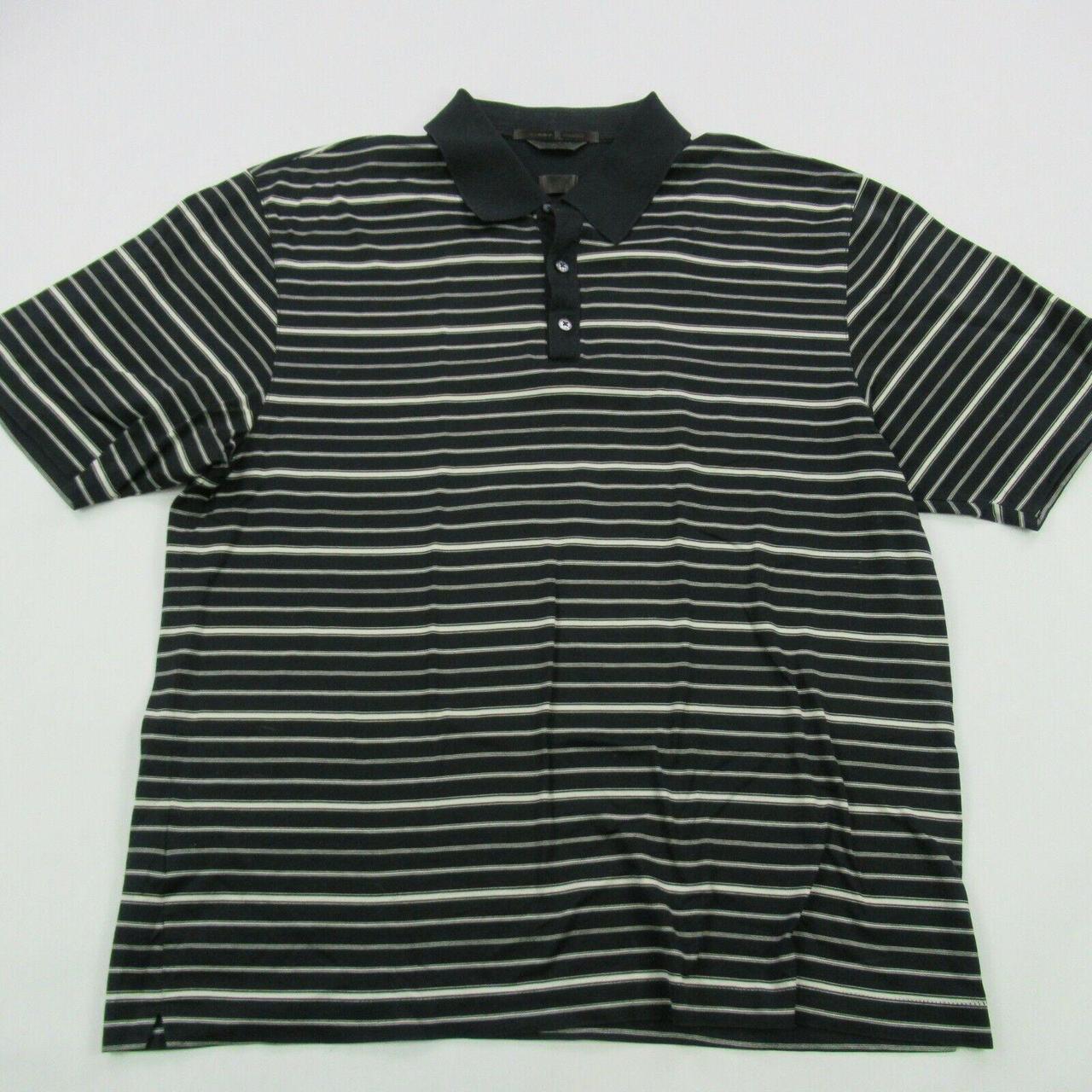 Tiger Woods Shirt Mens Medium Black Stripes Golf... - Depop