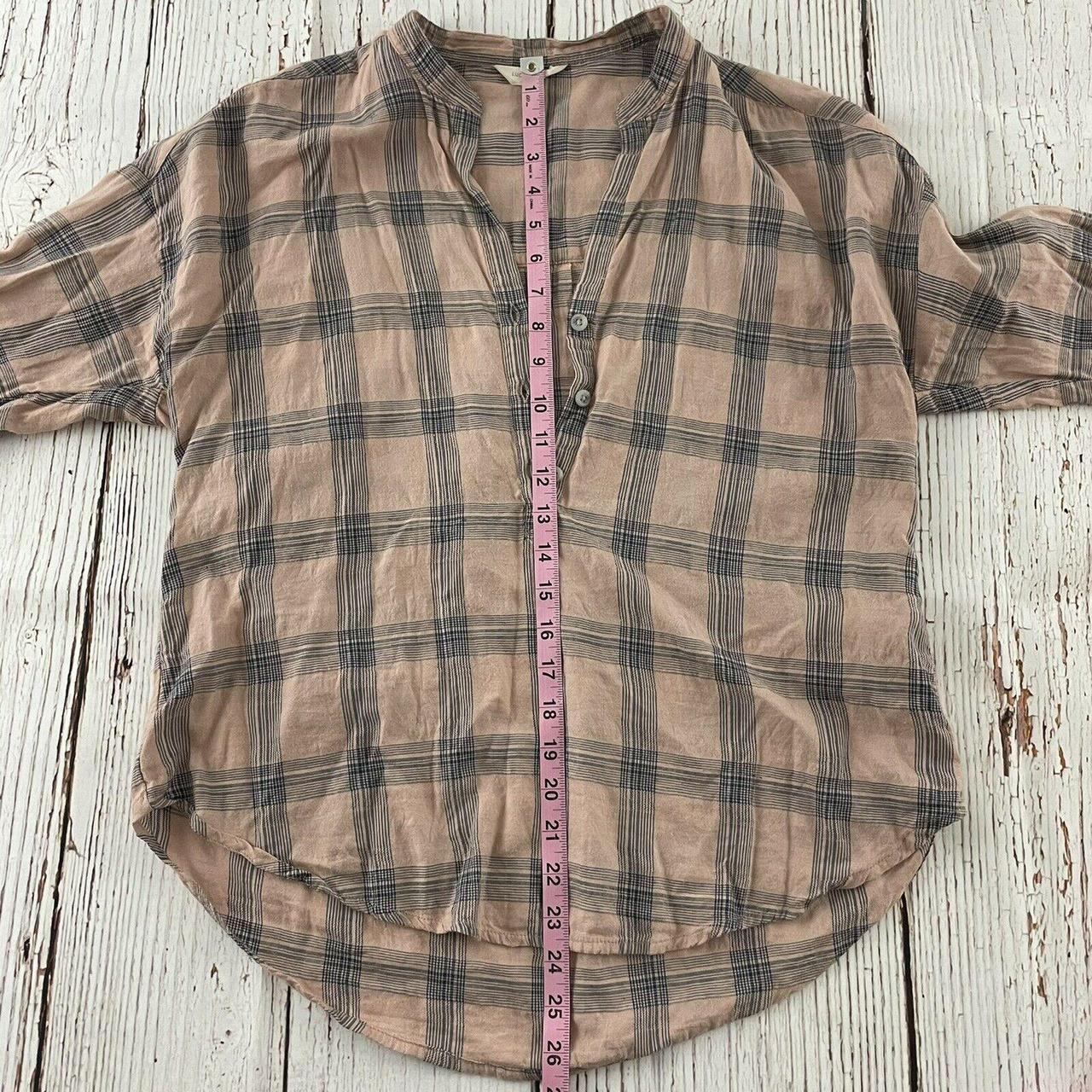 Lucky Brand Popover Plaid Long Sleeve Button Front... - Depop