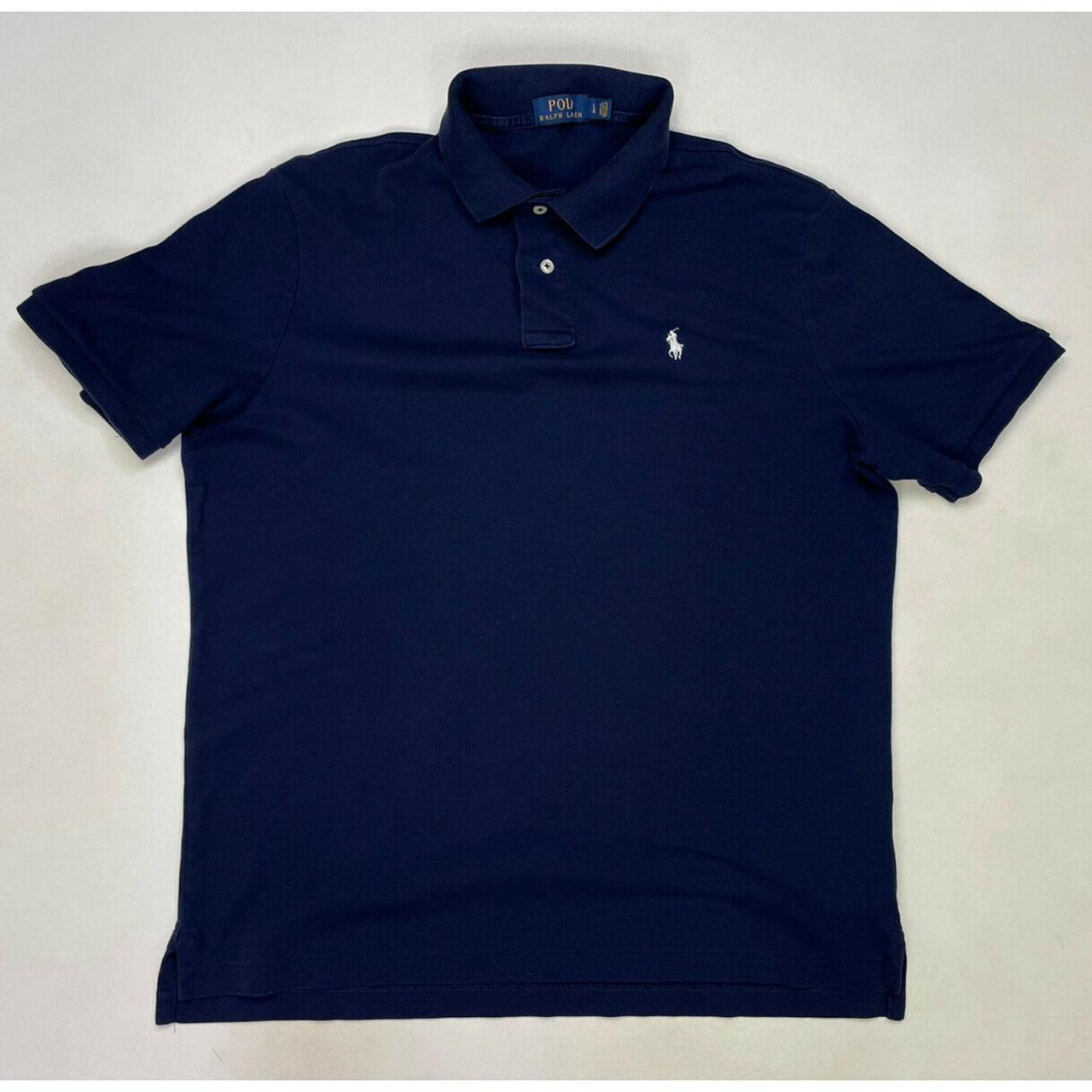 navy blue polo with white horse