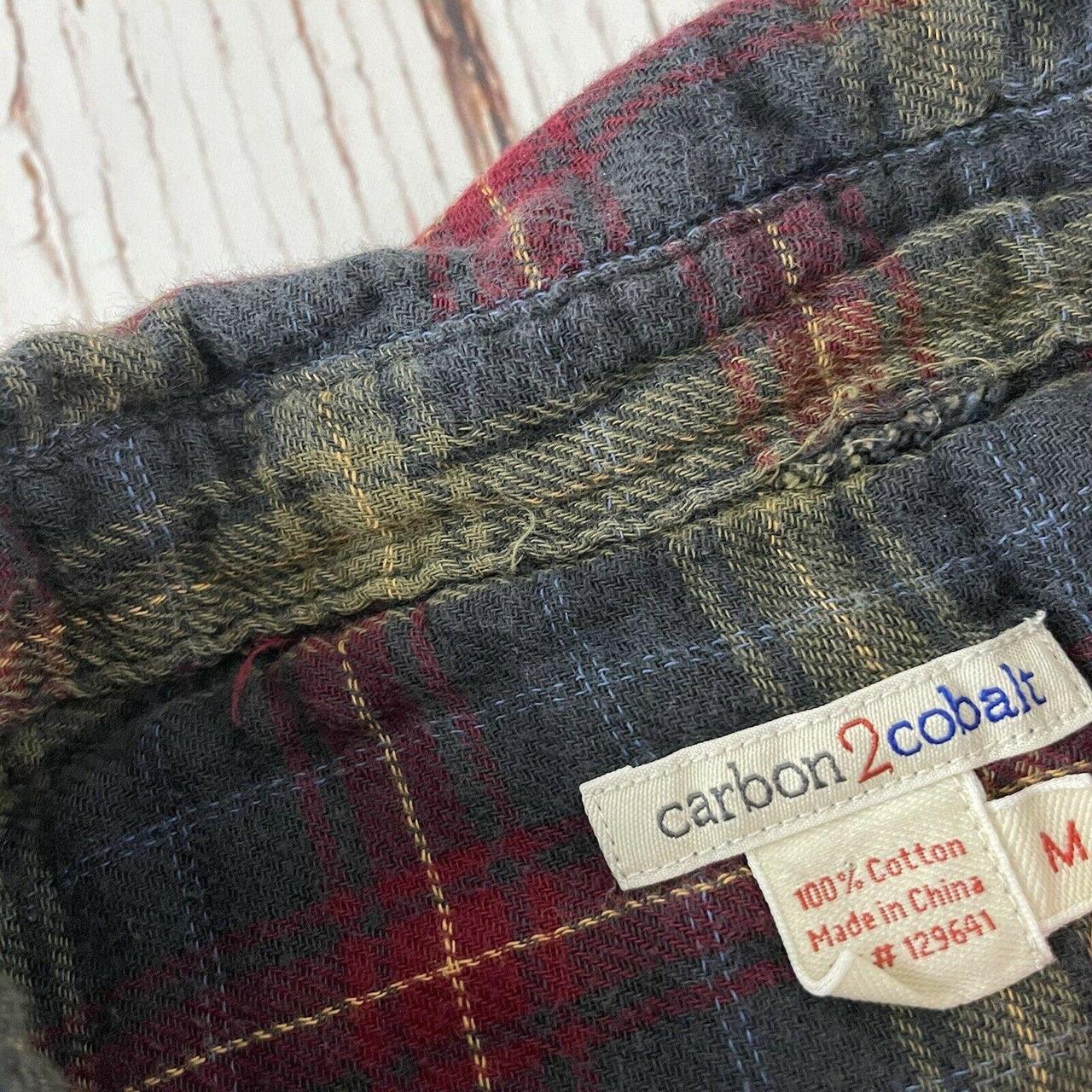 Carbon 2 Cobalt Plaid Flannel Button Front Shirt... - Depop