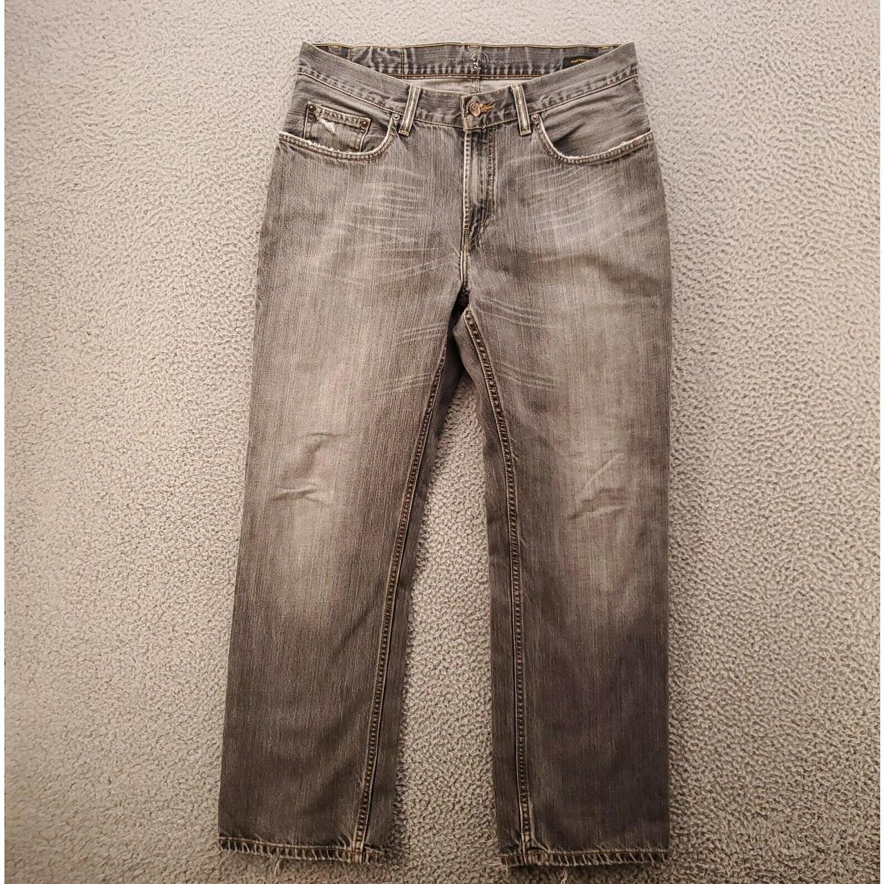 East West Jeans Mens 34x30 Hand Finished Gray/Black... - Depop