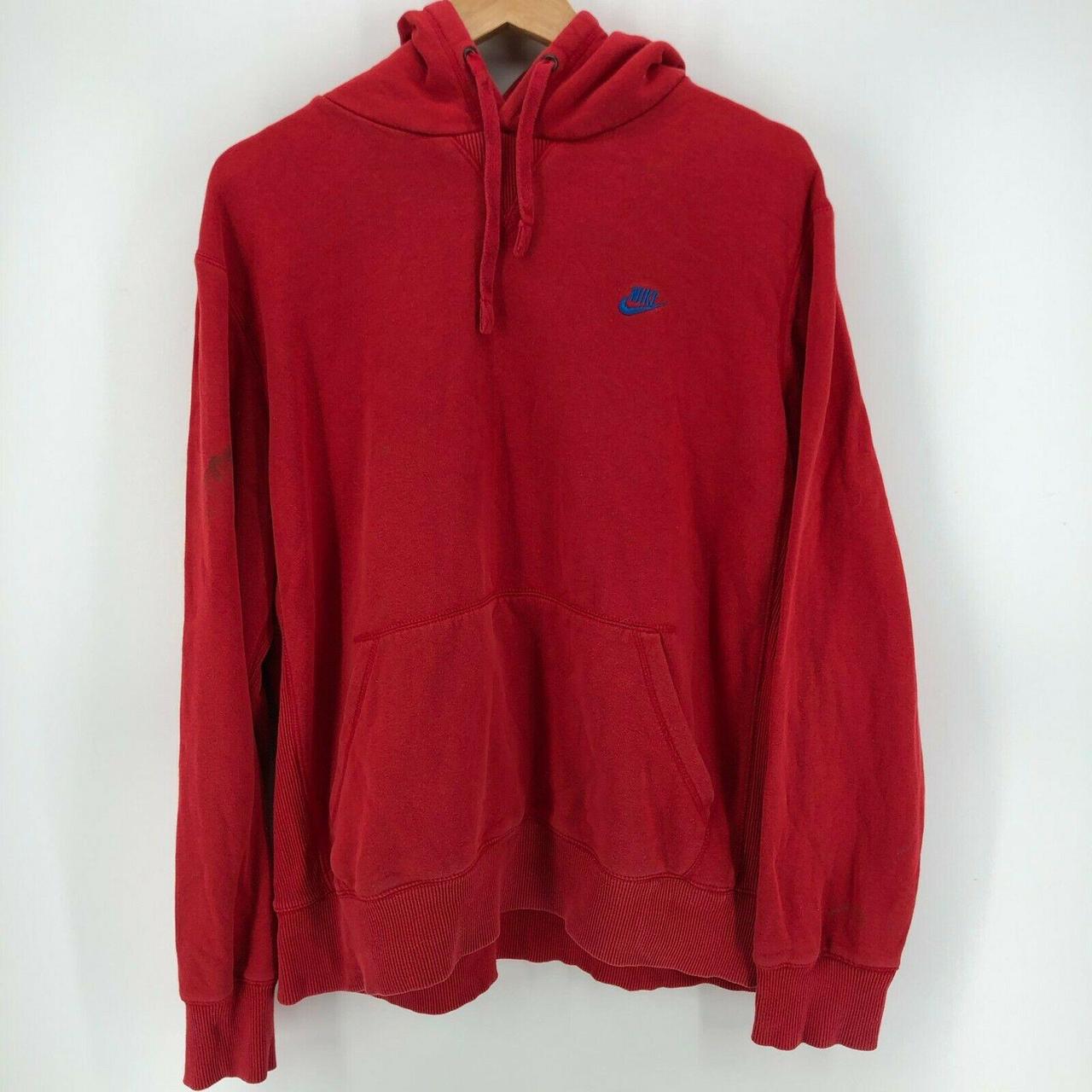 NIke Hoodie Men's Size XL Red Embroidered Logo... - Depop