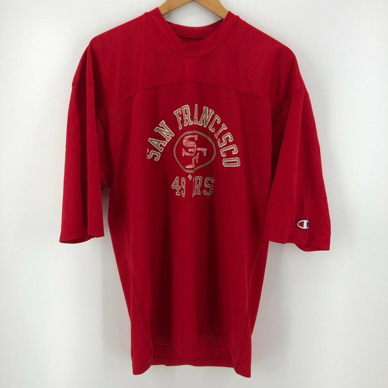 Red Mesh Football jersey. Vintage Champion, likely - Depop