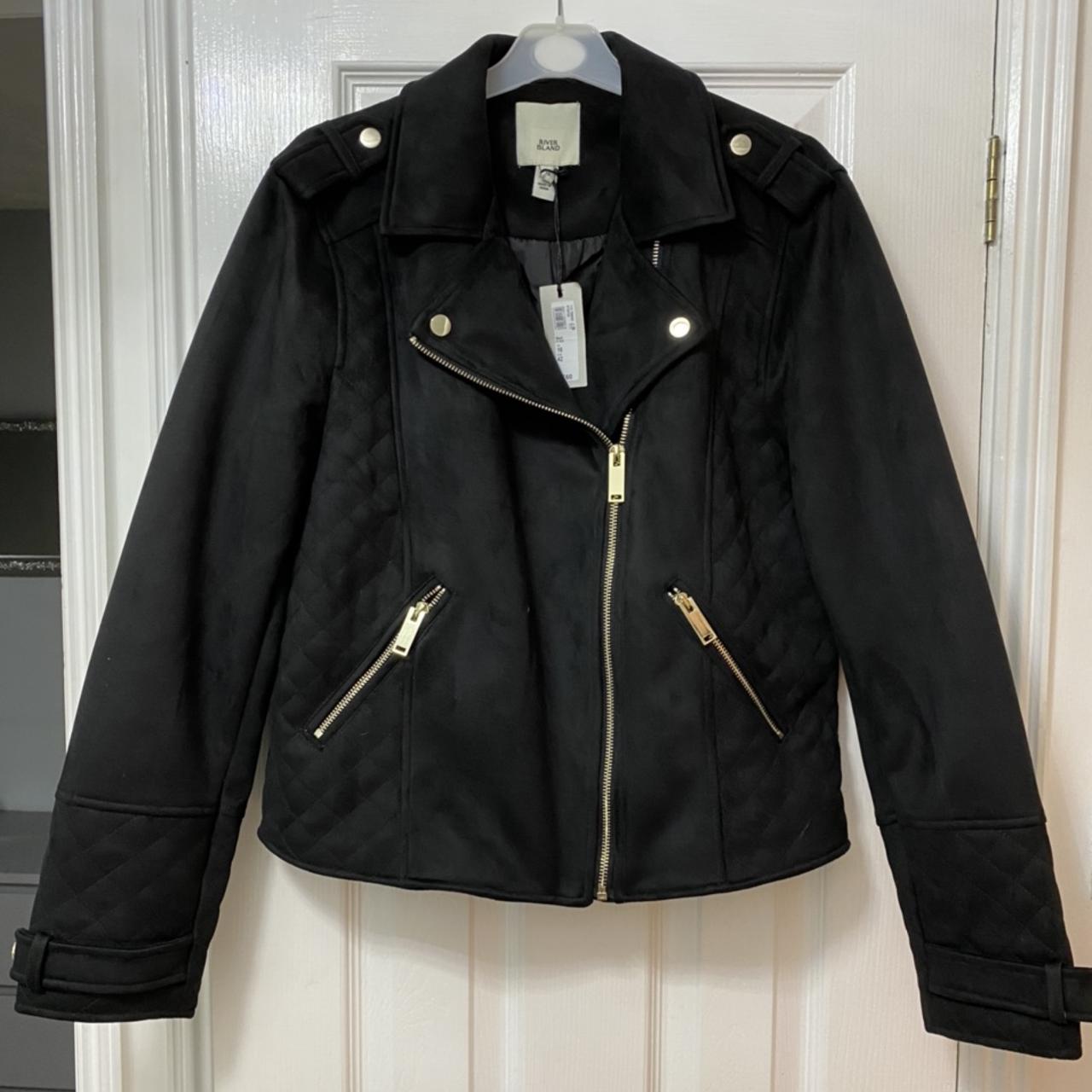 River island shop black suede jacket