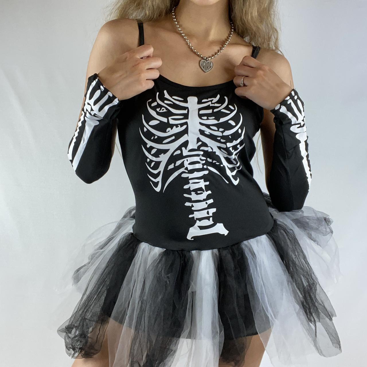 Bone Collection Black White Skeleton Corset One Size