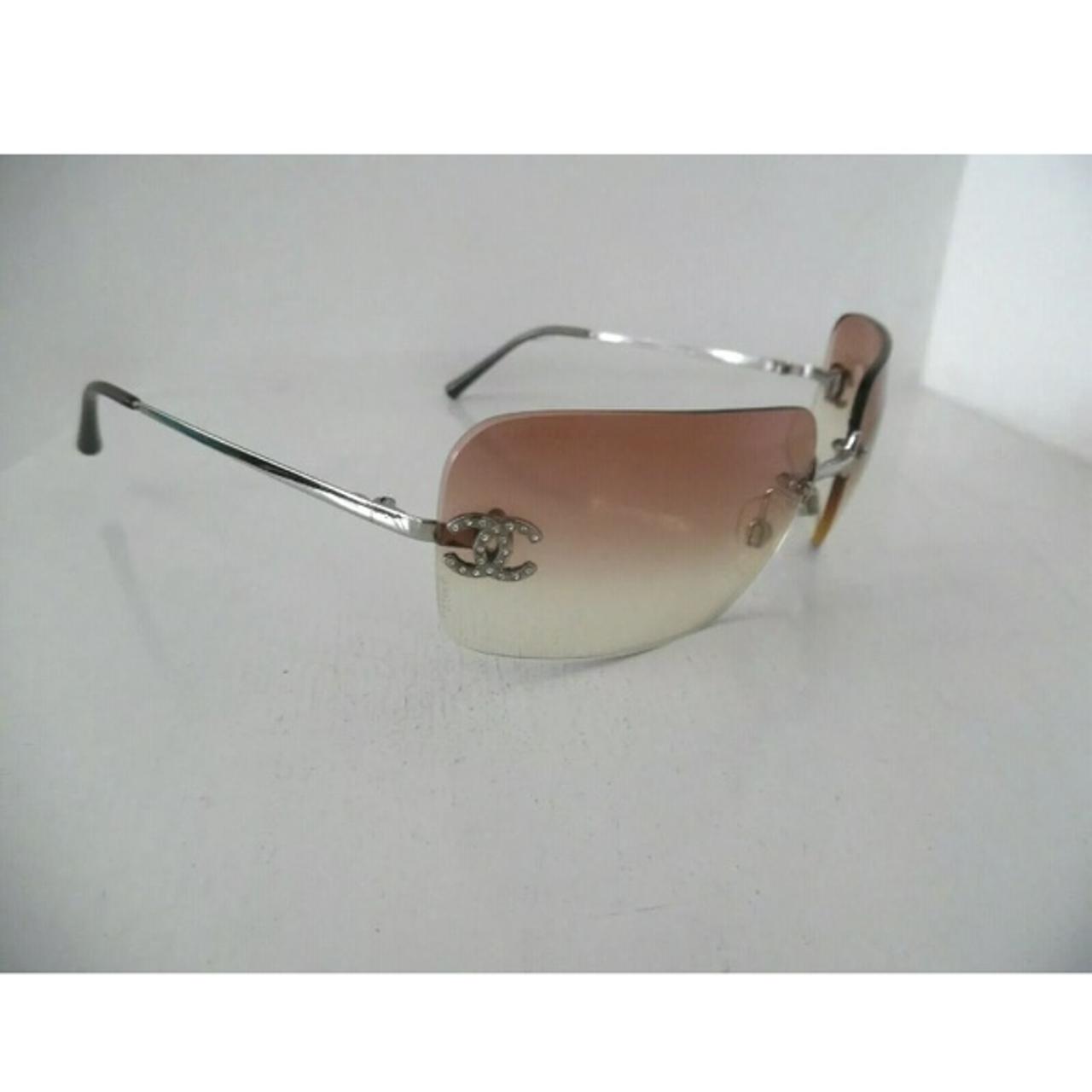 Pink ombré authentic Chanel rimless sunglasses with - Depop