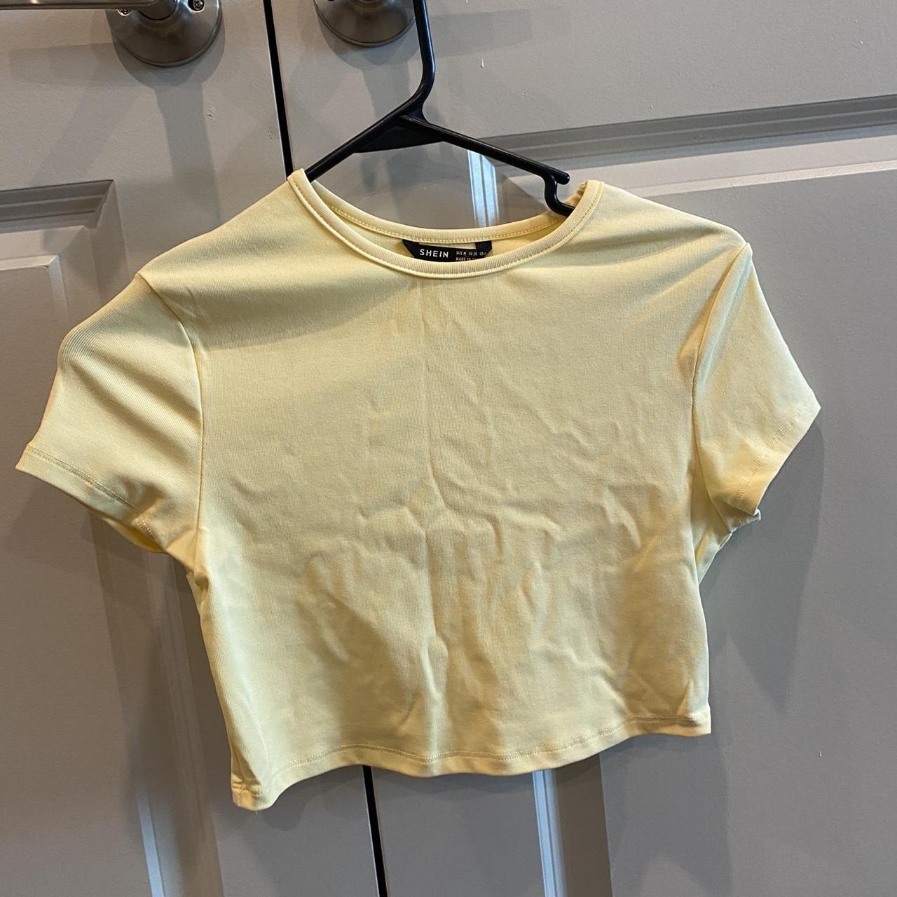 Women's Yellow Crop-top | Depop