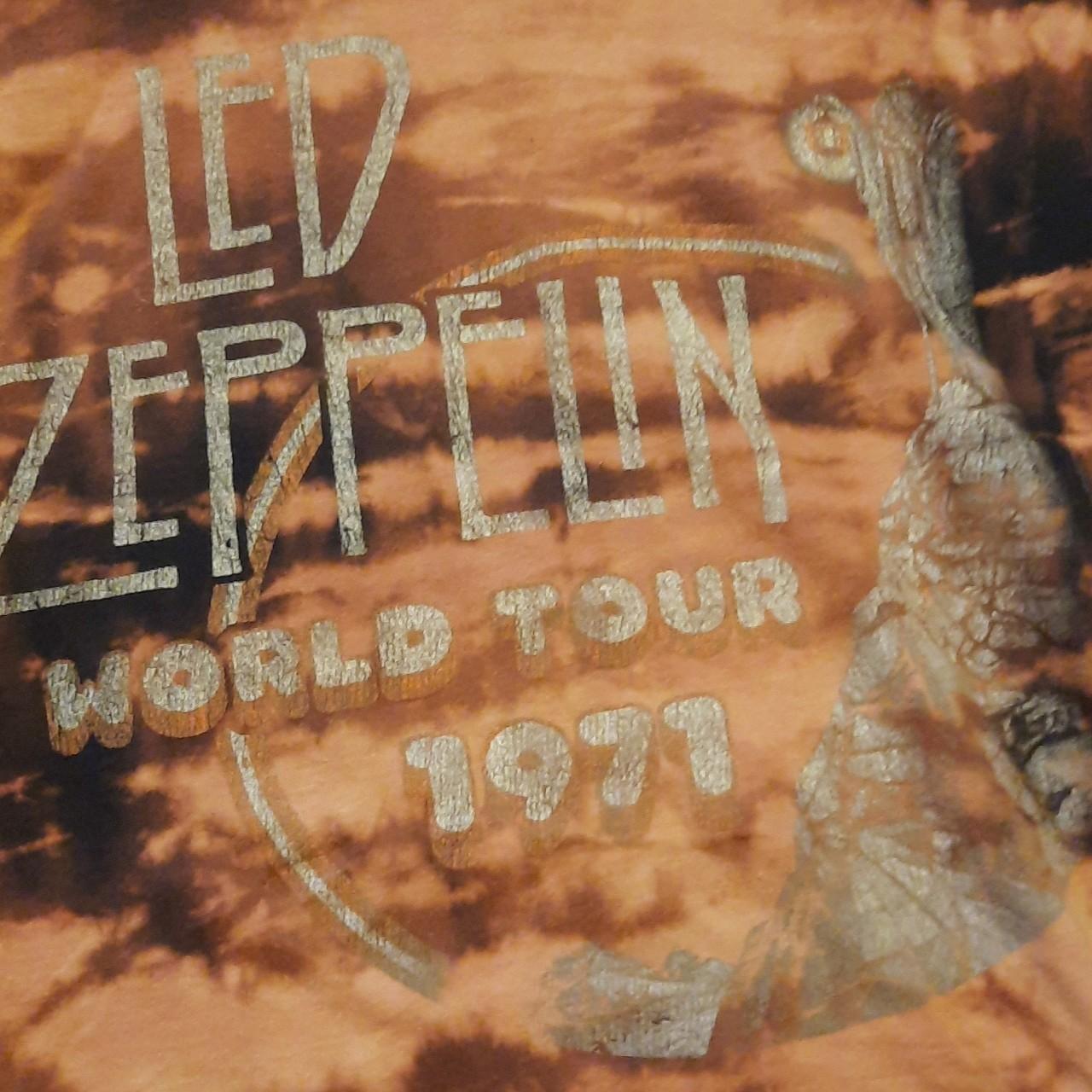 Upcycled bleached Led Zepplin world tour 1971 - Depop
