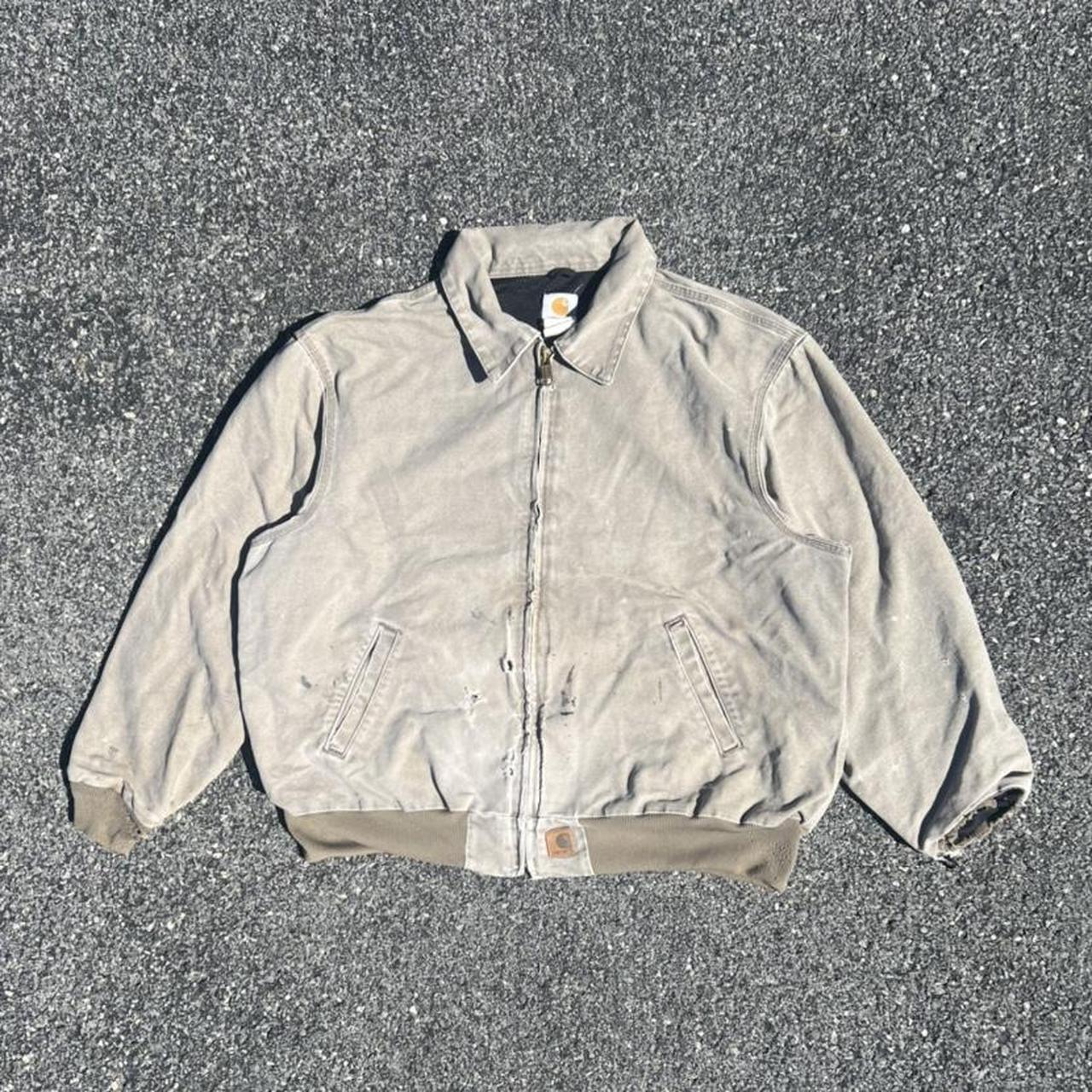 Stone Grey Carhartt Santa Fe Jacket • Tagged Size... - Depop