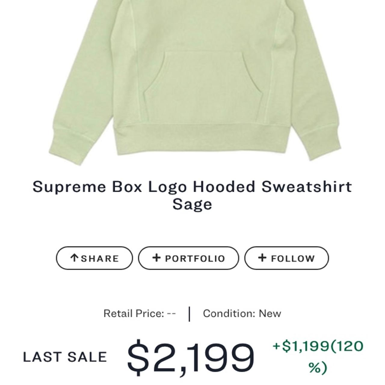 Supreme Box Logo Hooded Sweatshirt Sage