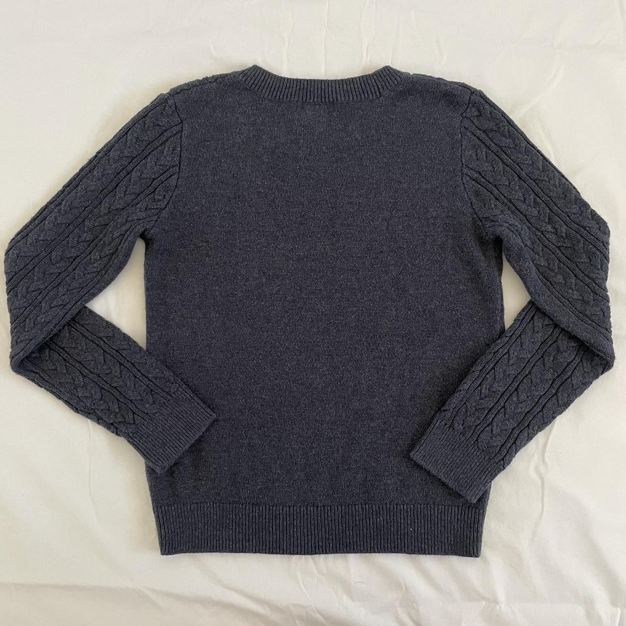 navy/grey knit sweater from h&m size small strong... - Depop