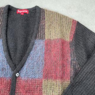 Supreme Brushed Grid Cardigan XL Black Brand New... - Depop