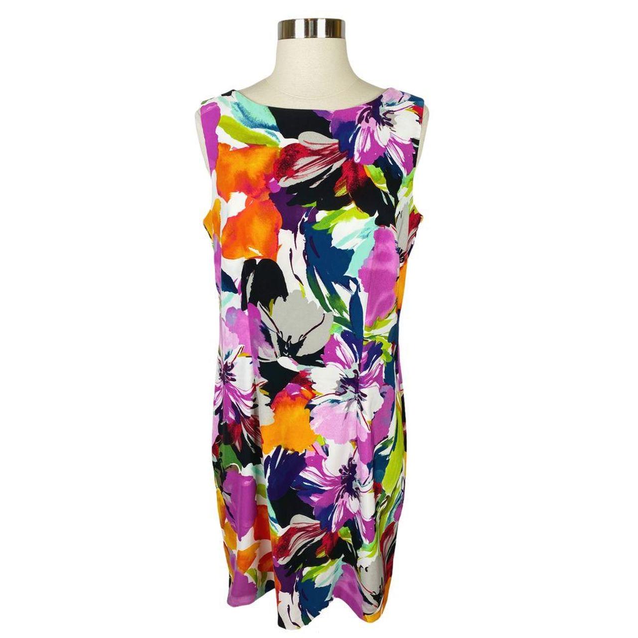 Alyx Multicolored Floral Print Dress NWOT Size 12... - Depop