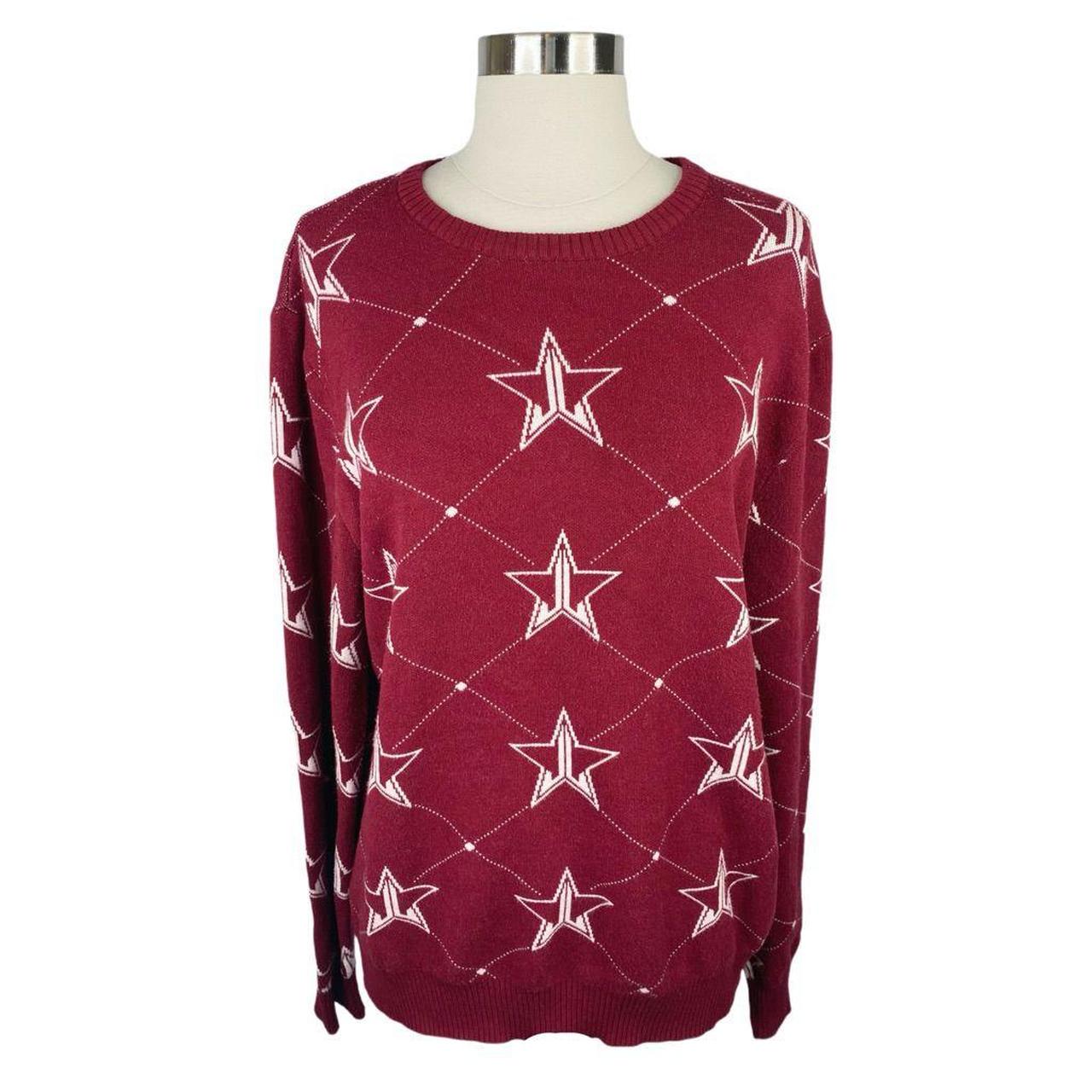 Jeffree Star Fashion Maroon Logo Pullover Sweater Depop