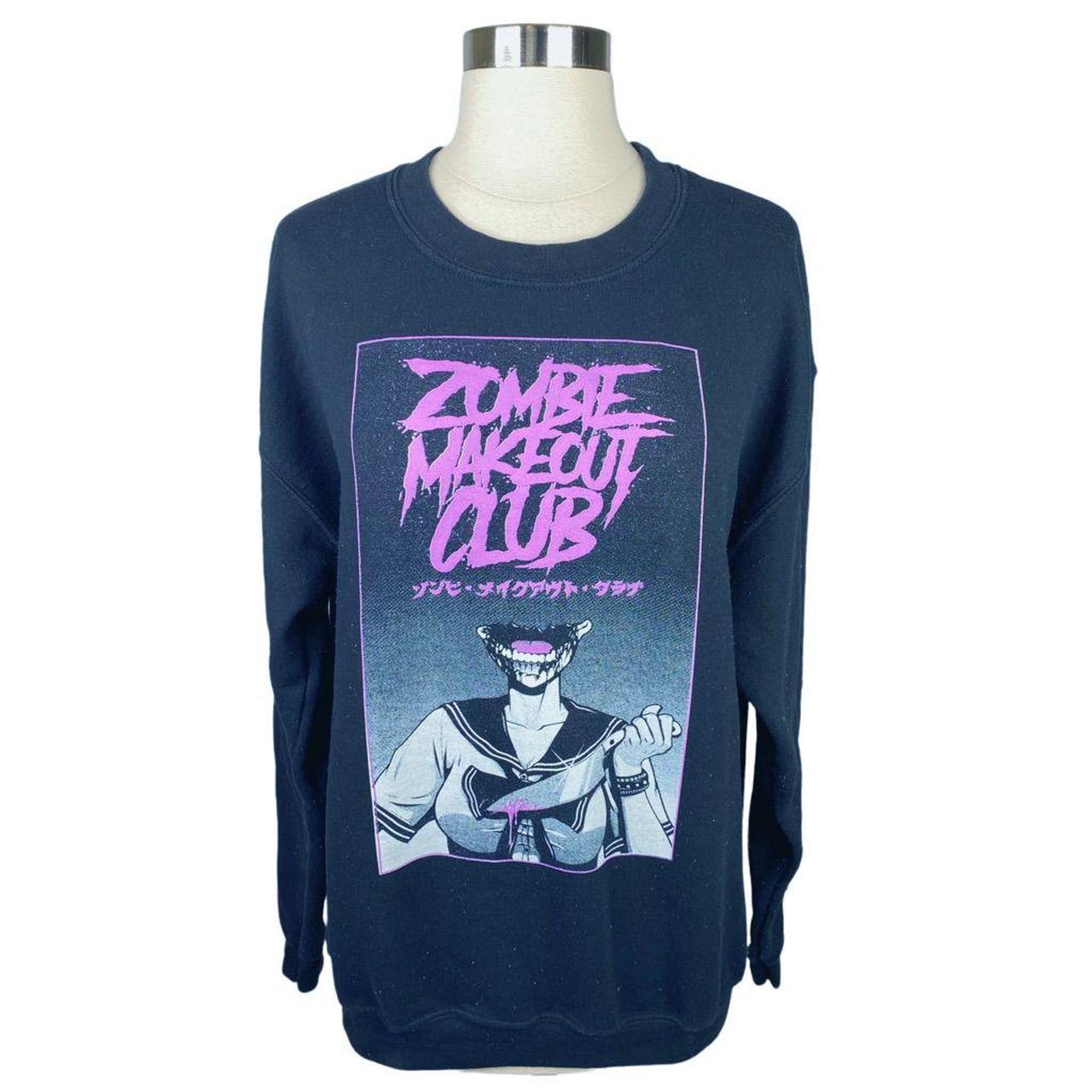 Hot Topic Women's Black and Purple Sweatshirt Depop