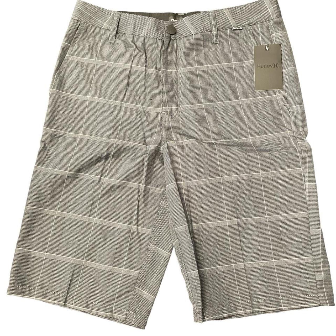 Hurley grey striped shorts Size - 22” length,... - Depop