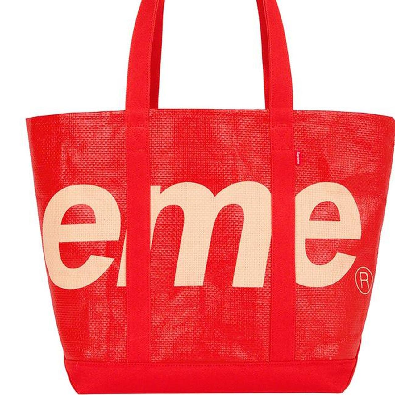 Supreme Raffia Tote Red