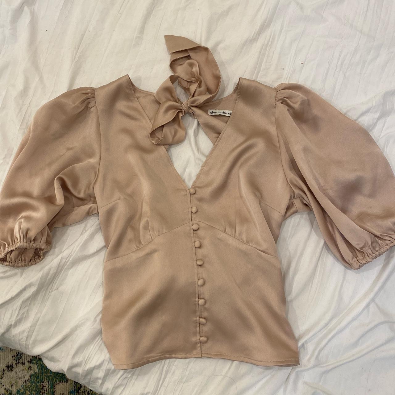 Abercrombie & Fitch satin blouse ties in the back so... - Depop