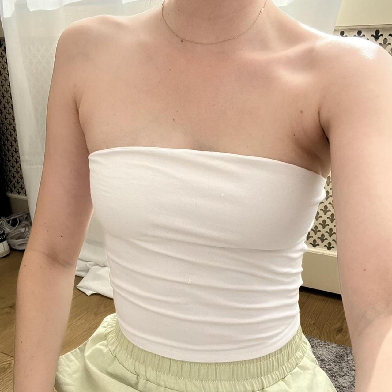 On hold Urban Outfitters White tube top with built - Depop