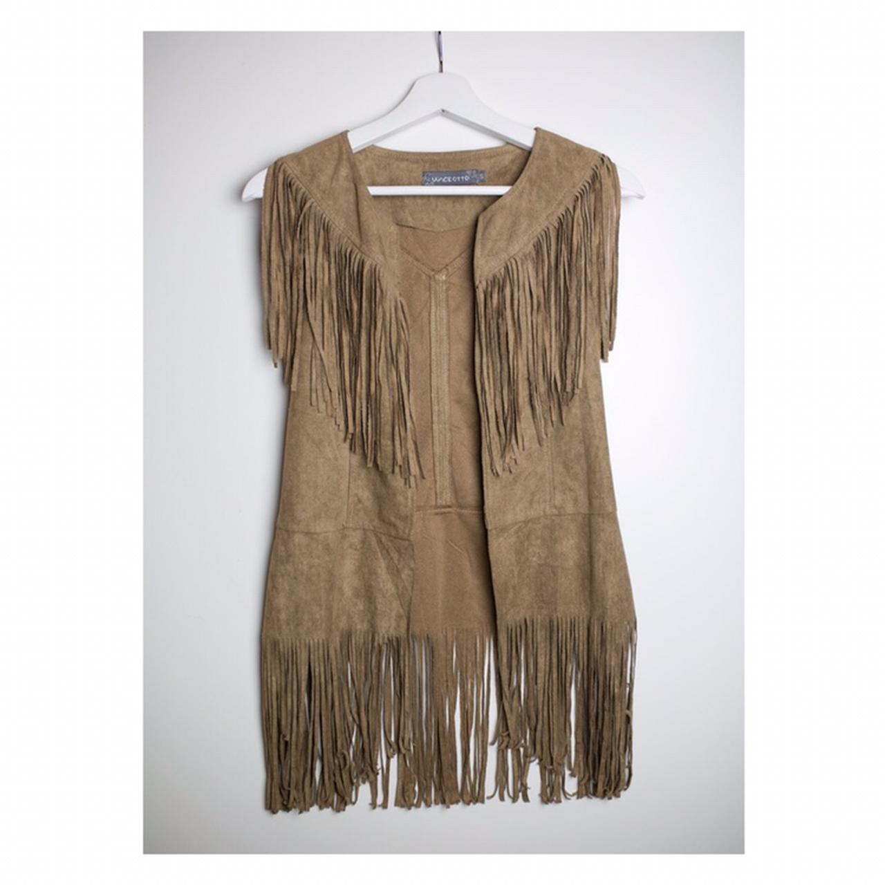 Vintage soft faux suede tassel waistcoat! Perfect... - Depop