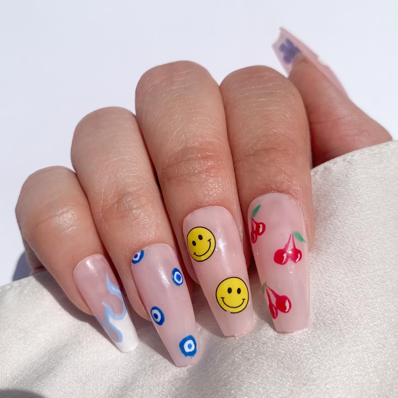 Neon emoji nail art | OrdinaryMisfit