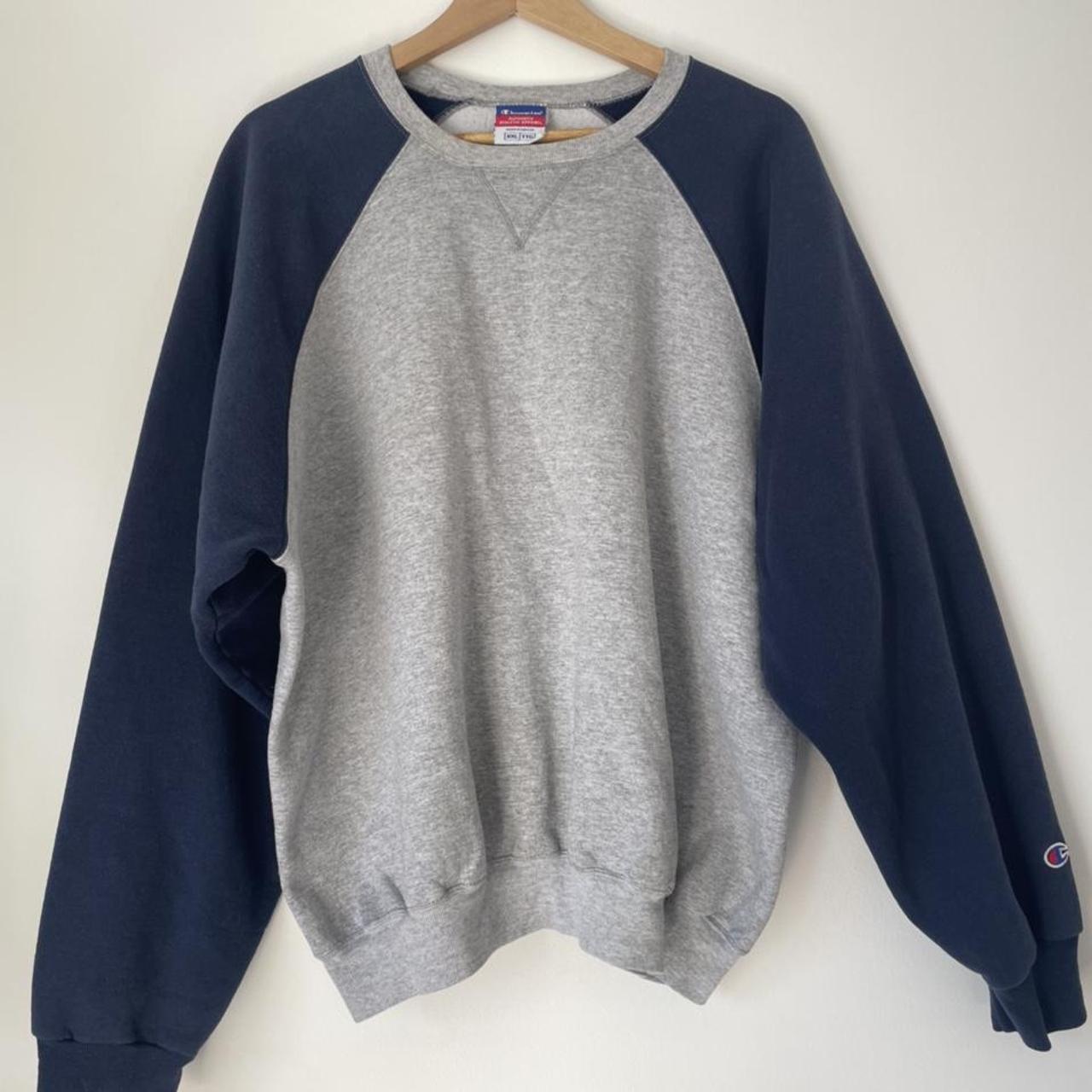 Grey Champion jumper - size says XXL but fits more... - Depop