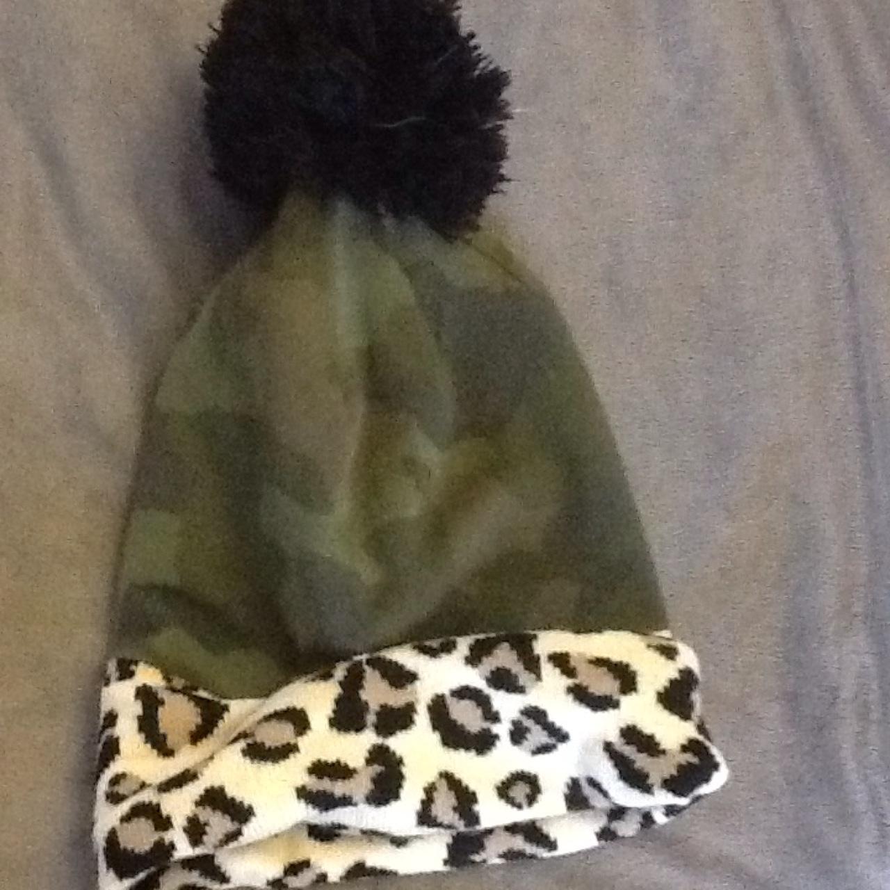 Super cool camo leopard print bobble hat!! Looks so... Depop