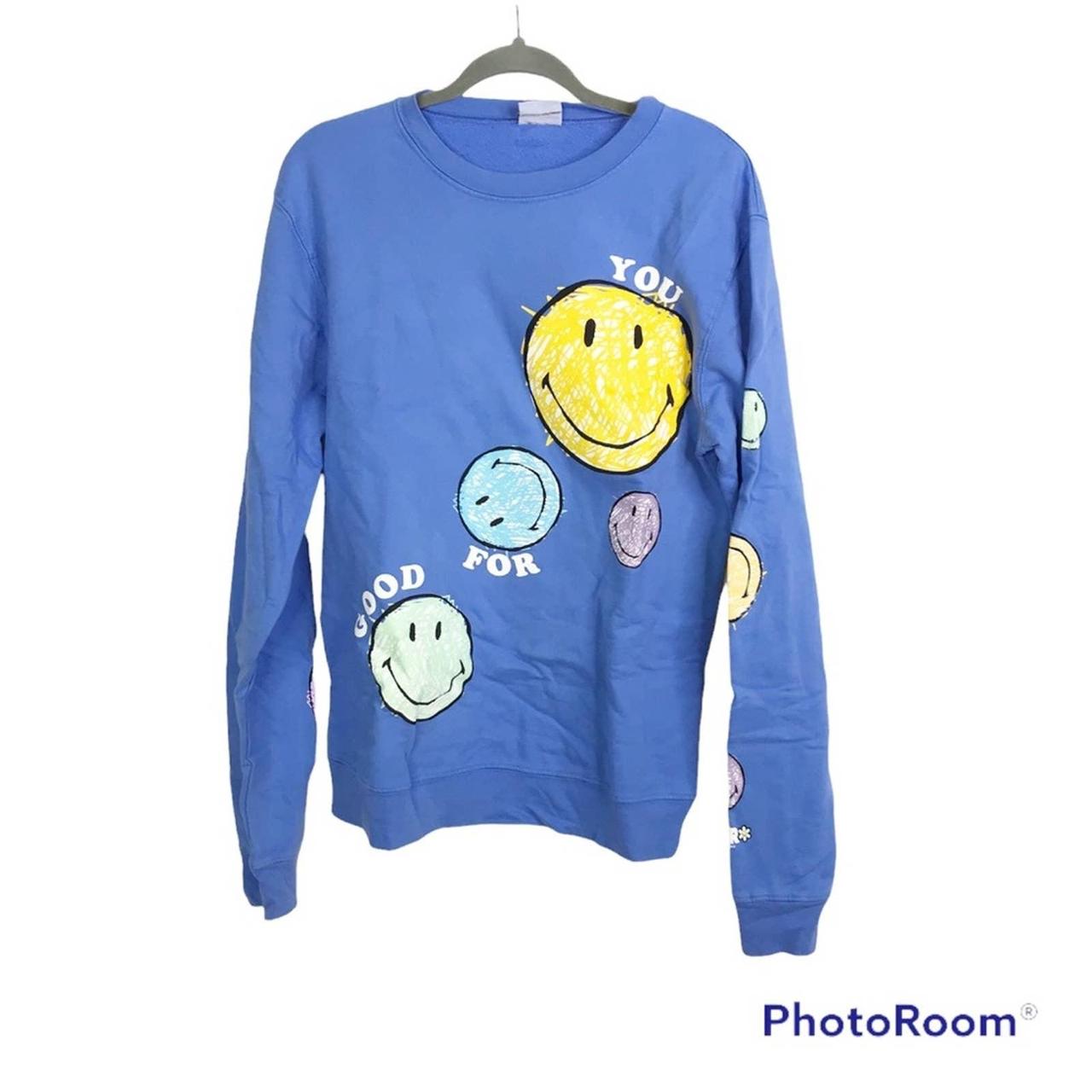 Women's Blue and Yellow Jumper Depop