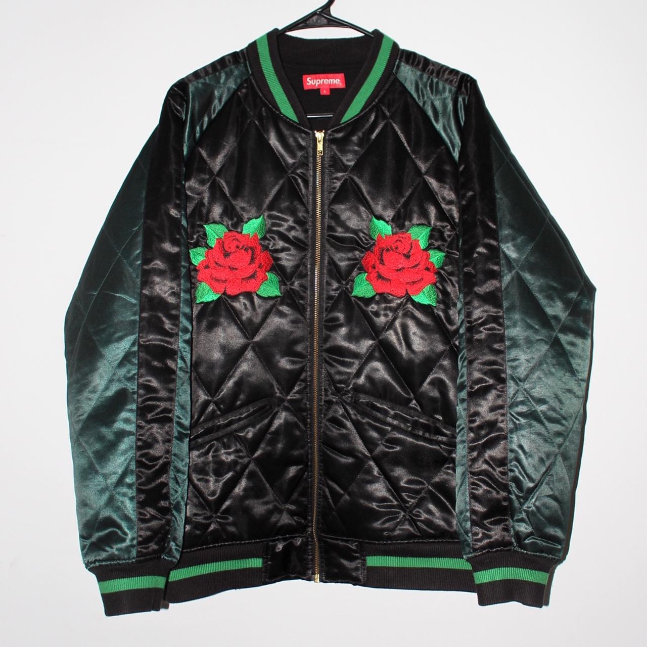 SUPREME ROSES QUILTED SATIN BOMBER, AW13, An...