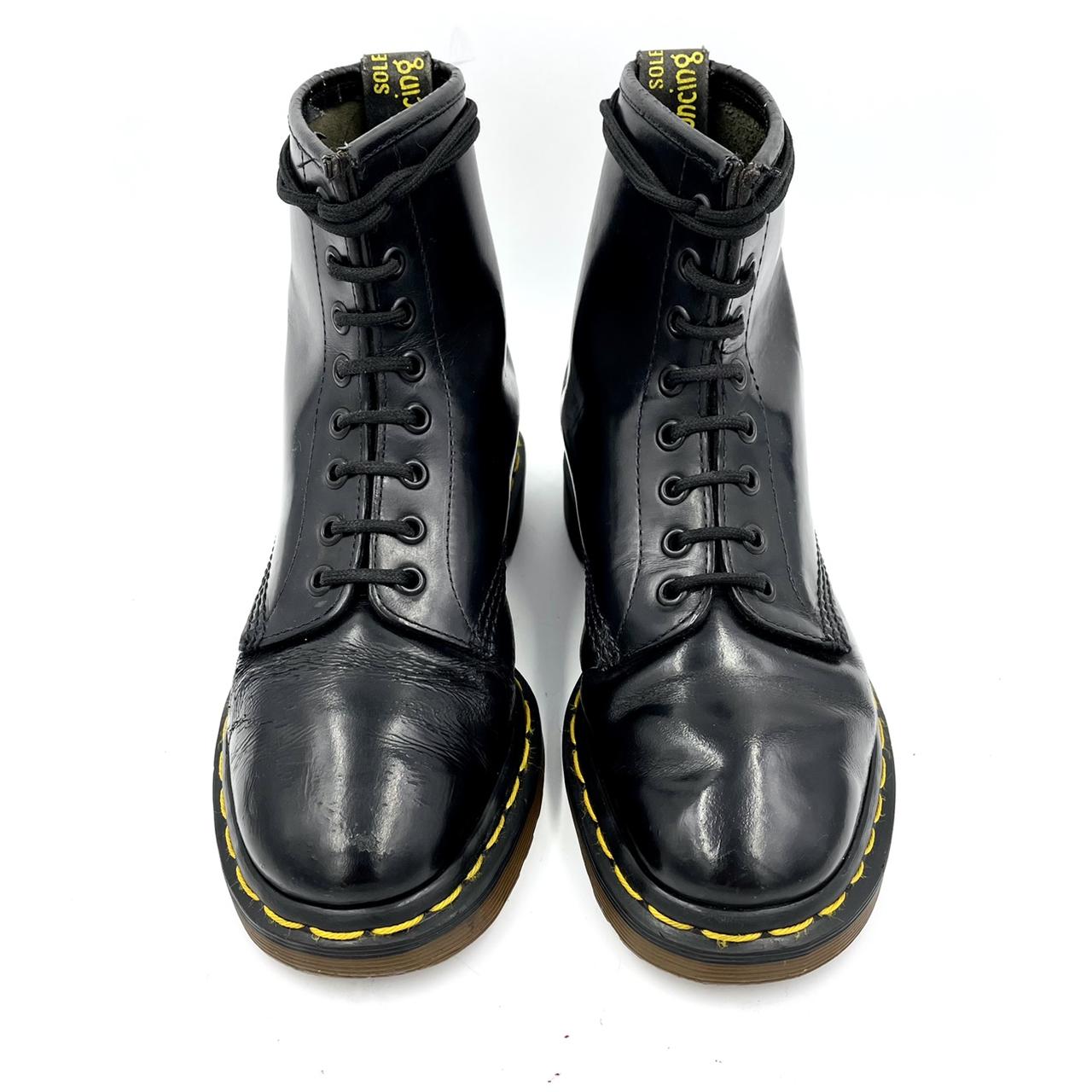 Dr. Martens Women's Black and Yellow Boots | Depop