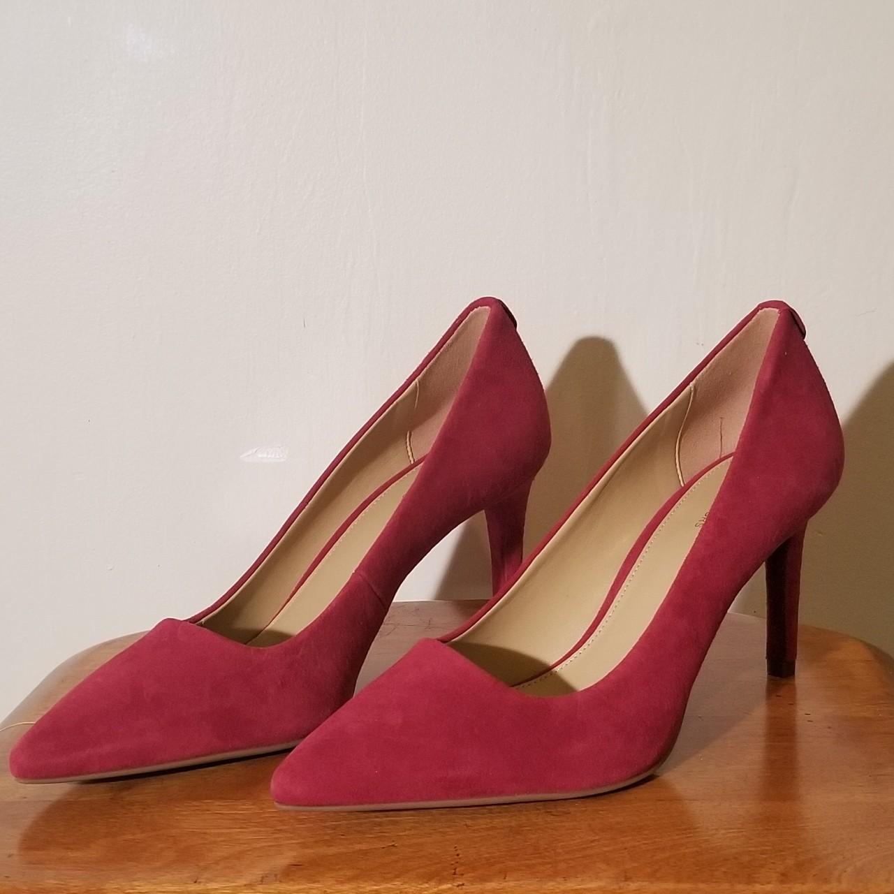 Michael kors sale red velvet shoes