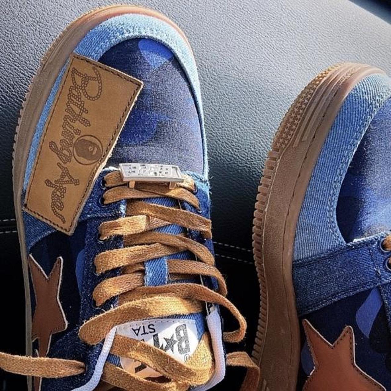 patchwork denim bapesta