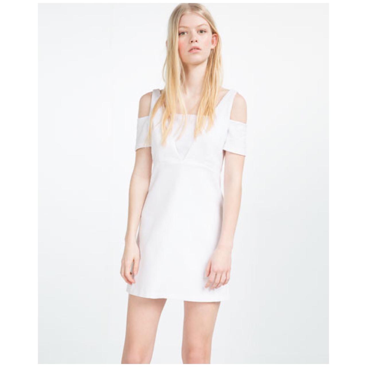 zara white layered dress