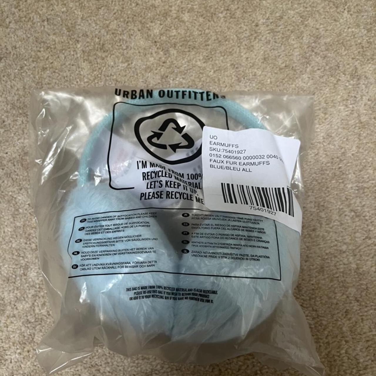 Urban Outfitters Blue faux fur Earmuffs RRP Depop