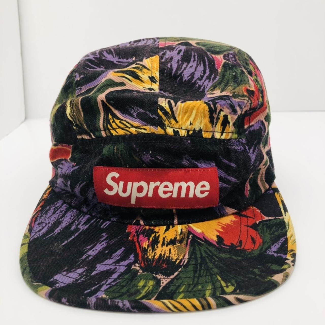 Supreme Purple Painted Floral Camp Cap. FW 17. Depop