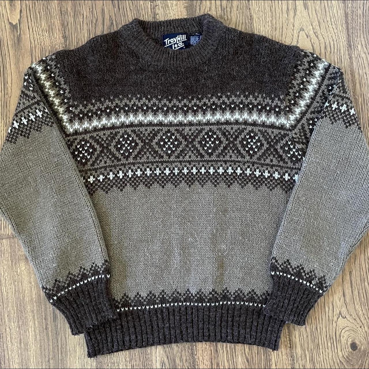 80s Vintage Sweater By the brand Troy Hill Ltd Tag... - Depop