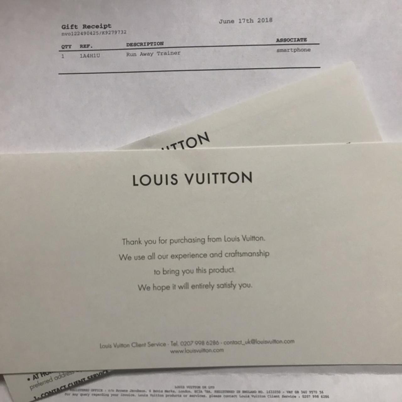Real Louis Vuitton Receipt