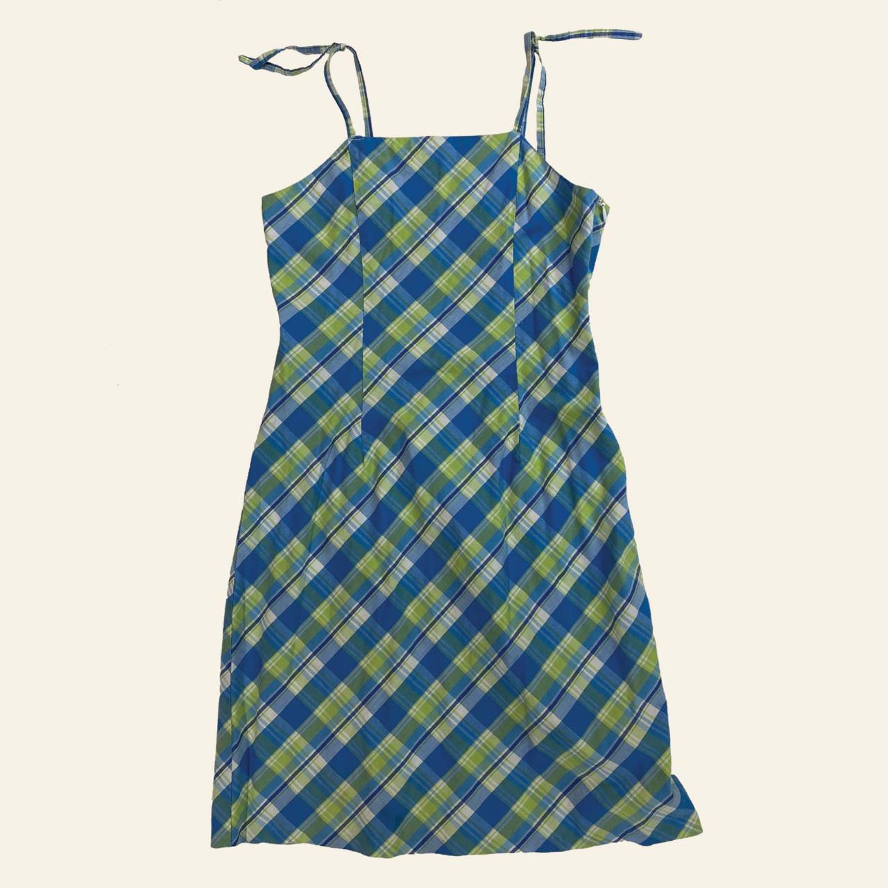 Old Navy Blue and Green Dress Depop