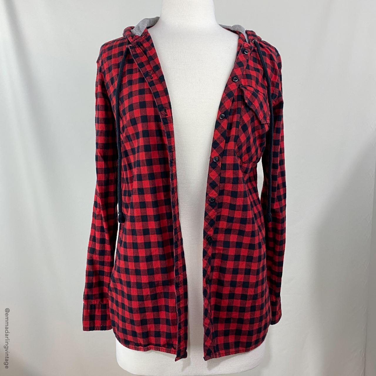 Black and White Plaid Flannel with Heather Grey... - Depop