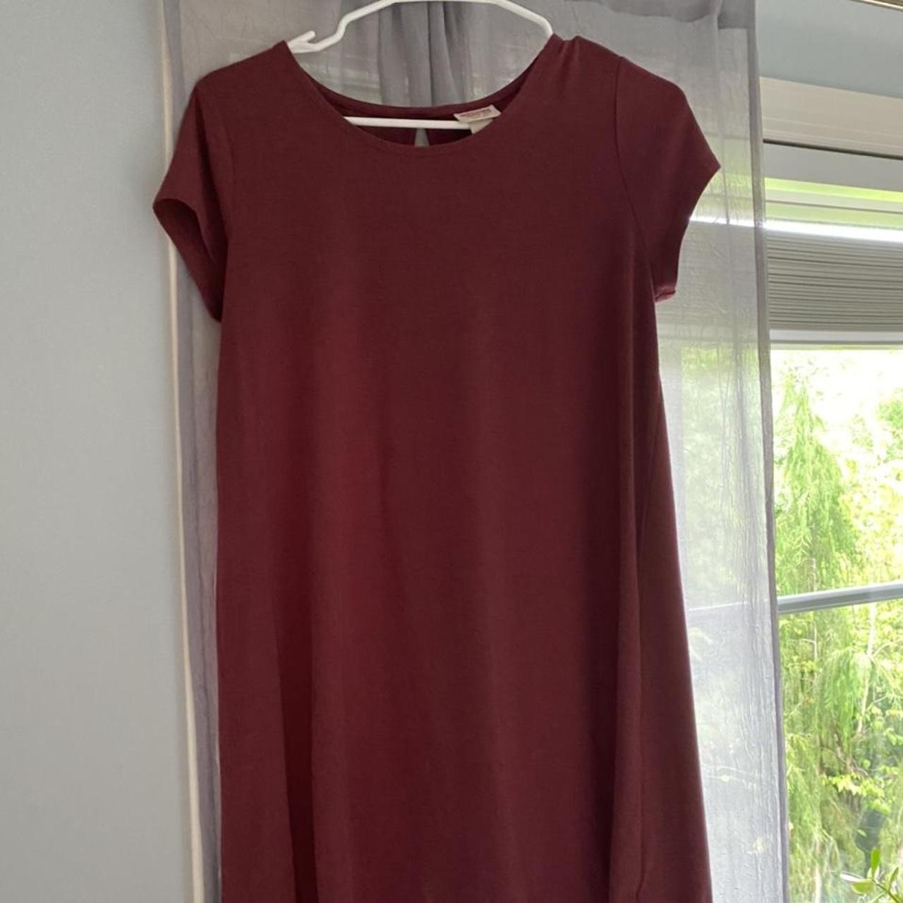 Mossimo Women's Burgundy Dress | Depop